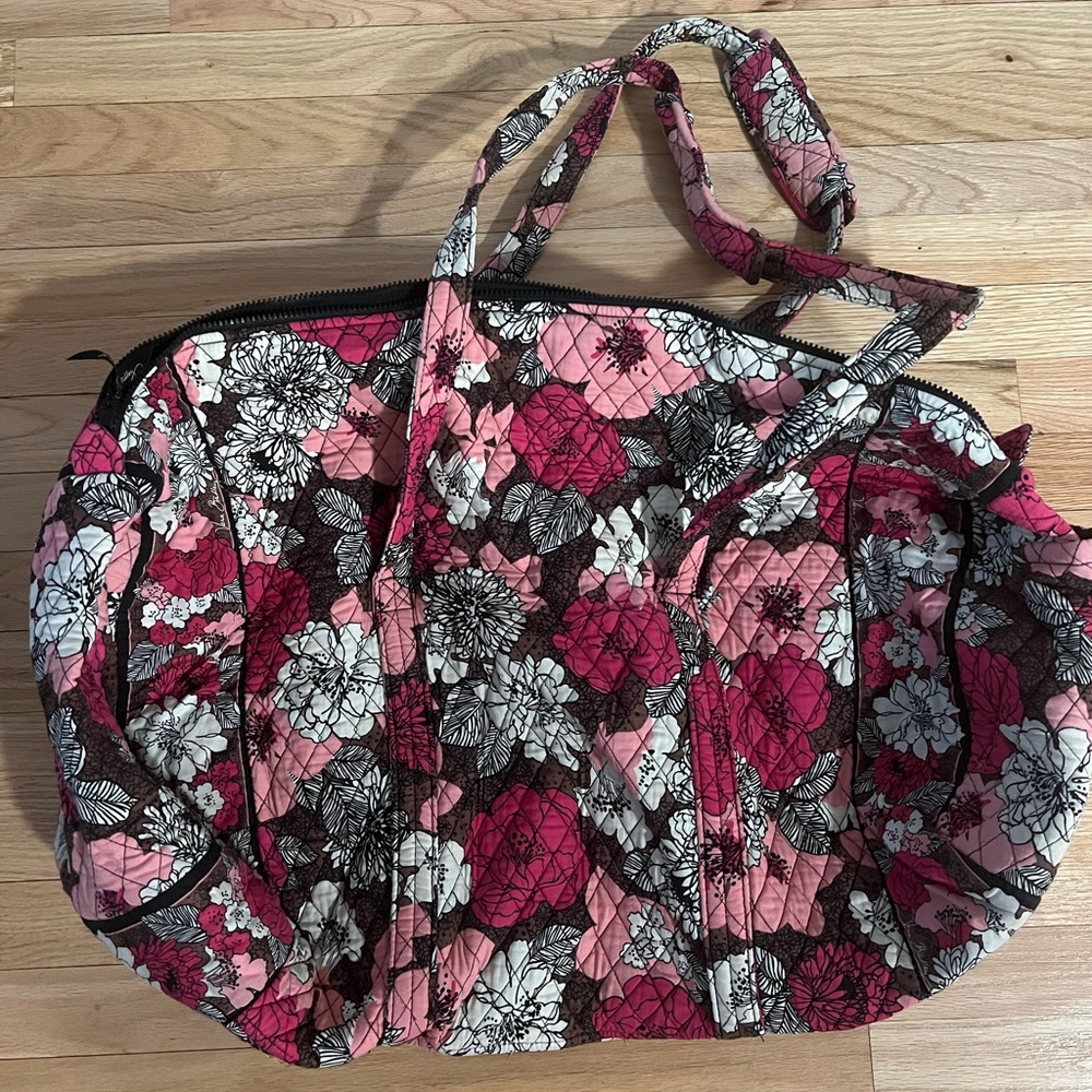 Vera Bradley Mocha Rouge large duffle bag